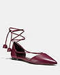 COACH®,JOHNSON TEA ROSE FLAT,Leather,Burgundy,Front View