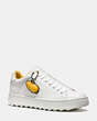 COACH®,MICKEY C101 SNEAKER,Leather,White,Front View