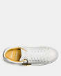 COACH®,MICKEY C101 SNEAKER,Leather,White,Inside View,Top View