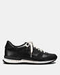 COACH®,MOONLIGHT PATCHWORK SNEAKER,Mixed Material,Black,Angle View