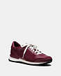 COACH®,MOONLIGHT PATCHWORK SNEAKER,Mixed Material,BURGUNDY/BURGUNDY,Front View