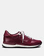 COACH®,MOONLIGHT PATCHWORK SNEAKER,Mixed Material,BURGUNDY/BURGUNDY,Angle View