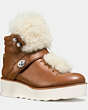 COACH®,COACH CITY HIKER,Mixed Material,Saddle/Natural,Front View
