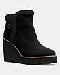 COACH®,KINGSTON BOOT,Suede,Black,Front View