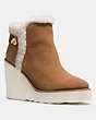 COACH®,KINGSTON BOOT,Suede,Saddle/Natural,Front View