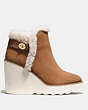 COACH®,KINGSTON BOOT,Suede,Saddle/Natural,Angle View