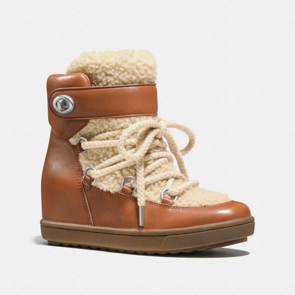 COACH®,Monroe Shearling Bootie,,Front View