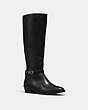 COACH®,CAROLINE SWAGGER BOOT,Leather,Black,Front View