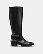 COACH®,CAROLINE SWAGGER BOOT,Leather,Black,Angle View