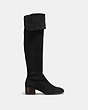 COACH®,LUCIA BOOT,Suede,Black,Angle View