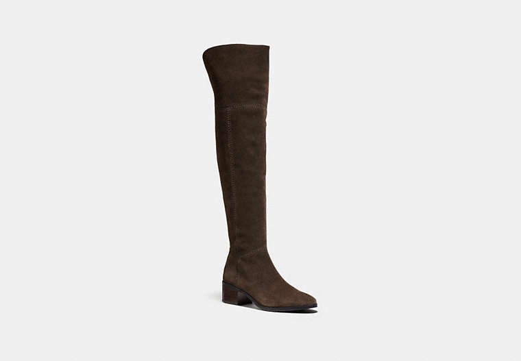 COACH®,LUCIA BOOT,Suede,Chestnut,Front View