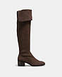 COACH®,LUCIA BOOT,Suede,Chestnut,Angle View