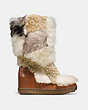 COACH®,MORTON BOOTIE,Mixed Material,Saddle/Natural Multi,Angle View