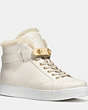 COACH®,RICHMOND SHEARLING SNEAKER,Mixed Material,CHALK/NATURAL,Front View