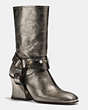 COACH®,HARNESS BOOT,Leather,SMOG,Front View