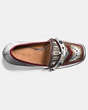 COACH®,HIGH VAMP LOAFER WITH SHIELD,Leather,Silver/Red,Inside View,Top View