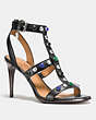 COACH®,ISABEL STUDDED SANDAL,Leather,Black,Front View