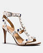 COACH®,ISABEL STUDDED SANDAL,Leather,Chalk,Front View