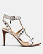 COACH®,ISABEL STUDDED SANDAL,Leather,Chalk,Angle View