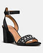 COACH®,PAIGE STUDDED HEEL,Leather,Black,Front View