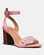 COACH®,PAIGE STUDDED HEEL,Leather,PINK/PINK,Front View
