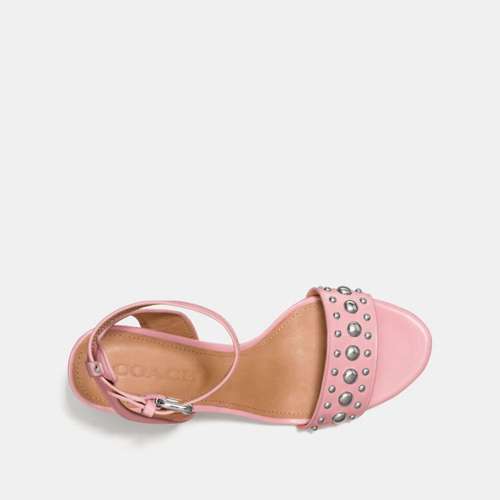 COACH®,PAIGE STUDDED HEEL,Leather,PINK/PINK,Inside View,Top View