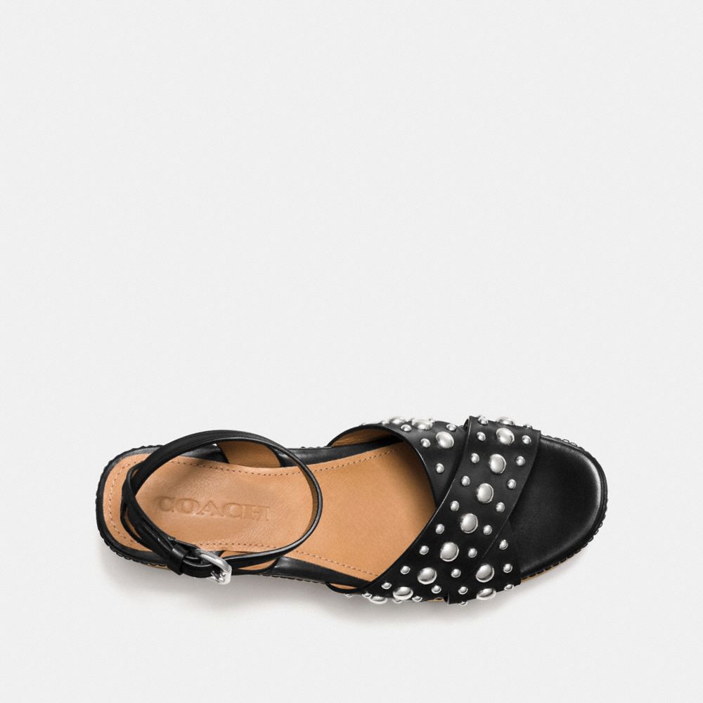 COACH®,ASTOR STUDDED CLOG,Leather,Black,Inside View,Top View