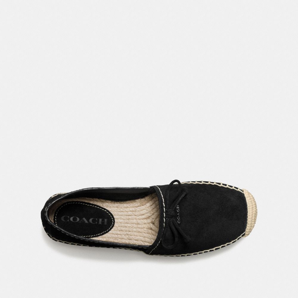 COACH®,RAE ESPADRILLE,Suede,Black,Inside View,Top View