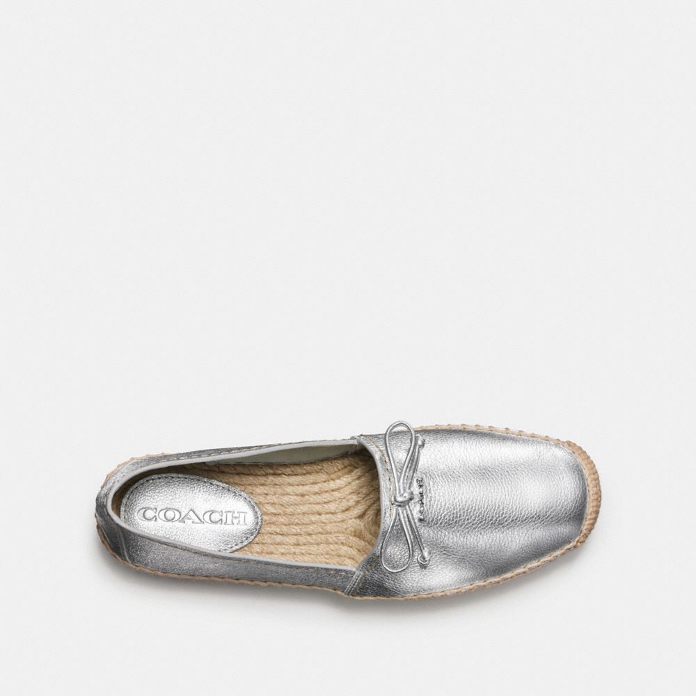 COACH®,RAE ESPADRILLE,Suede,Silver,Inside View,Top View