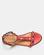 COACH®,SADIE SANDAL,Leather,Deep Coral,Inside View,Top View