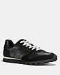 COACH®,C118 RUNNER,Leather,Black,Front View