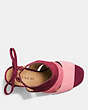 COACH®,MINETTA COLORBLOCK SANDAL,Suede,Pink/Burgundy,Inside View,Top View
