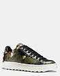 COACH®,CAMO C101 WITH STUDS,Leather,Green Black/Black,Front View