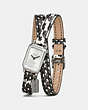 COACH®,LUDLOW DOUBLE WRAP WATCH WITH CHARM, 17MM X 24MM,Leather,PYTHON,Angle View