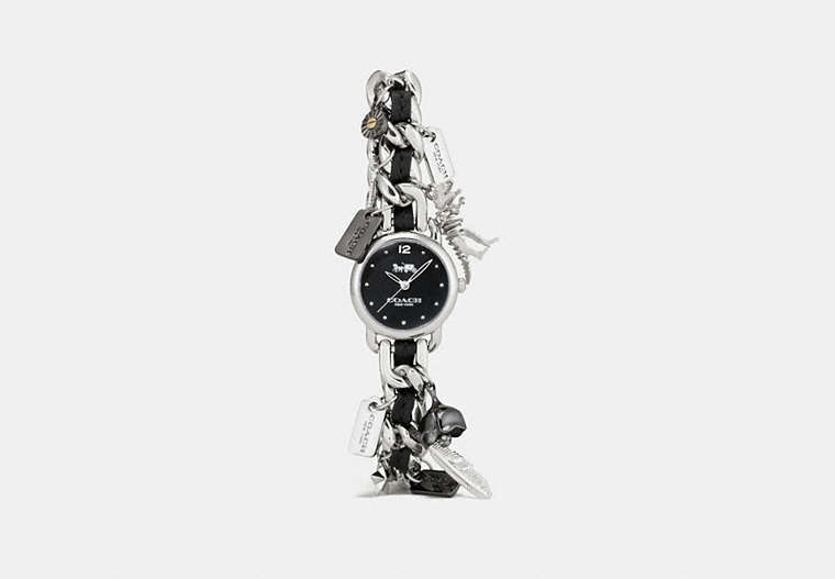 COACH®,DELANCEY CHARM BRACELET WATCH, 23MM,Mixed Material,Stainless Steel,Front View