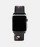 COACH®,APPLE WATCH® STRAP WITH PRINTS,Leather,Black,Front View
