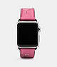 COACH®,APPLE WATCH® STRAP WITH PRINTS,Leather,BRIGHT PINK,Front View