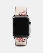 COACH®,APPLE WATCH® STRAP WITH PRINTS,Leather,SILVER/CHALK,Front View
