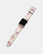 COACH®,APPLE WATCH® STRAP WITH PRINTS,Leather,SILVER/CHALK,Angle View