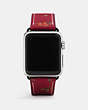 COACH®,APPLE WATCH® STRAP WITH PRINTS,Leather,Deep Scarlet,Front View