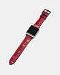 COACH®,APPLE WATCH® STRAP WITH PRINTS,Leather,Deep Scarlet,Angle View