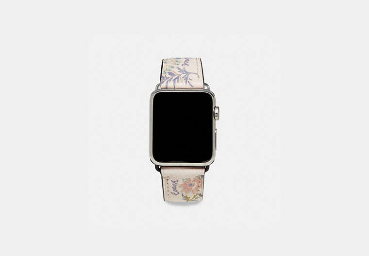 COACH®,APPLE WATCH® STRAP WITH PRINTS,Leather,Meadow Floral,Front View