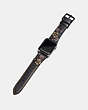 COACH®,APPLE WATCH® STRAP WITH TEA ROSE,Leather,Black,Angle View