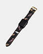 COACH®,APPLE WATCH® STRAP WITH CAR PRINT,Leather,Black,Angle View