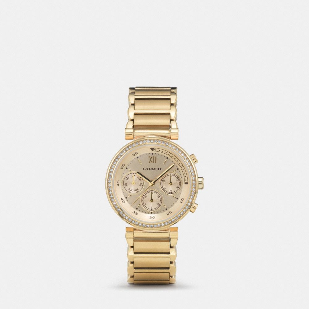 Gold coach watch outlet with diamonds