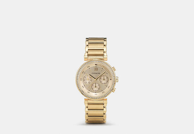 COACH®,1941 SPORT GOLD PLATED BRACELET WATCH,Metal,Gold,Front View