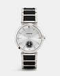 COACH®,1941 SPORT STAINLESS STEEL LEATHER LINK BRACELET WATCH,Mixed Material,Black,Front View