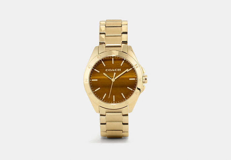 COACH®,TRISTEN COLOR DIAL WATCH,Metal,TIGER EYE,Front View