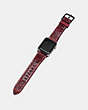 COACH®,APPLE WATCH® STRAP IN SNAKESKIN,Leather,Bordeaux,Angle View