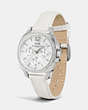 COACH®,BOYFRIEND 34MM STAINLESS STEEL CRYSTAL STRAP WATCH,Leather,White,Angle View